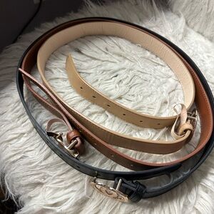 Elegant Black and Tan Leather Belts